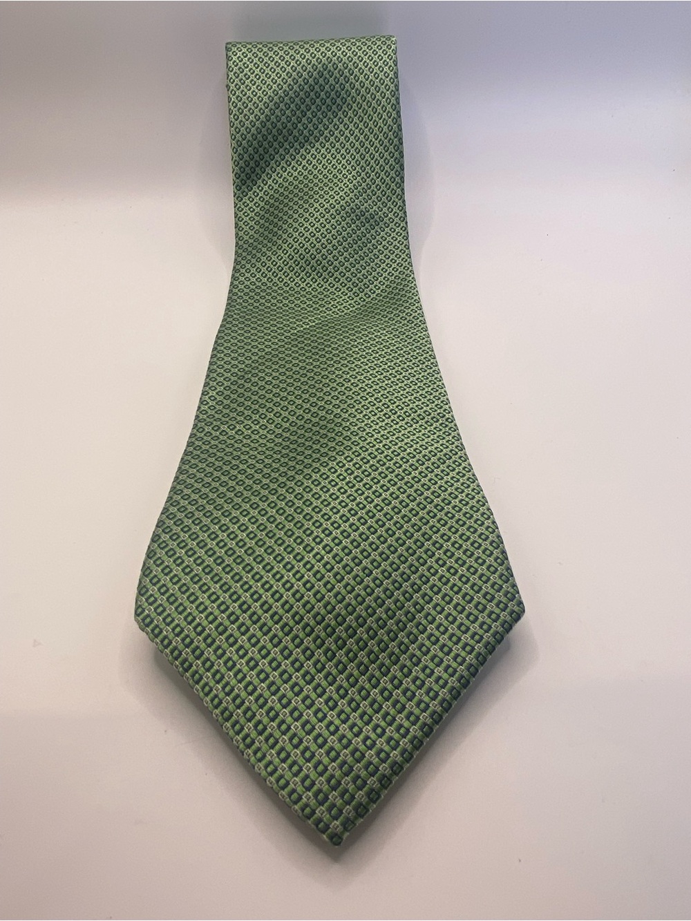 Nautica Green Micro-Grid Silk Tie